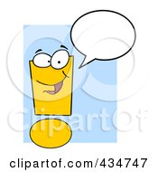 Poster, Art Print Of Exclamation Point Character Over Blue