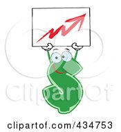 Poster, Art Print Of Dollar Currency Character Holding An Arrow Sign