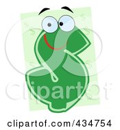 Royalty Free RF Clipart Illustration Of A Dollar Currency Character Over Green by Hit Toon