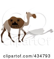 Poster, Art Print Of Brown Silhouetted Egypt Camel And Shadow
