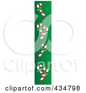 Royalty Free RF Clipart Illustration Of A Christmas Border Of Candy Canes With Bows On Green