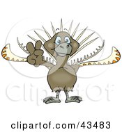 Clipart Illustration Of A Peaceful Lyrebird Smiling And Gesturing The Peace Sign