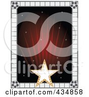 Poster, Art Print Of Royalty-Free Rf Clipart Illustration Of A Gold Star And Film Frame Around Red Rays