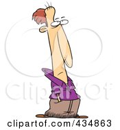 Royalty Free RF Clipart Illustration Of A Wary Man Standing With His Hands In His Pockets