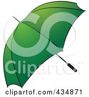 Royalty Free RF Clipart Illustration Of A Green Umbrella