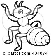 Royalty Free RF Clipart Illustration Of An Outlined Ant by Lal Perera