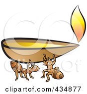 Poster, Art Print Of Ants Carrying An Oil Lamp