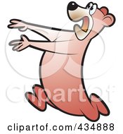 Royalty Free RF Clipart Illustration Of A Running Bear 2