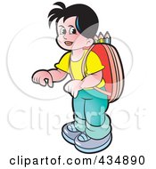 Poster, Art Print Of School Boy With A Backpack