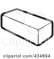 Royalty Free RF Clipart Illustration Of An Outlined Brick by Lal Perera