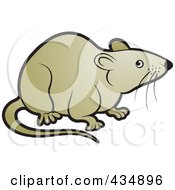 Royalty Free RF Clipart Illustration Of A Tan Rat by Lal Perera