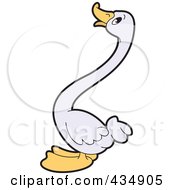 Royalty Free RF Clipart Illustration Of A White Duck 3