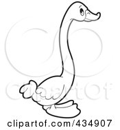 Royalty Free RF Clipart Illustration Of An Outlined Duck 2