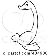Royalty Free RF Clipart Illustration Of An Outlined Duck 1
