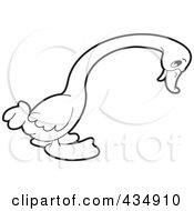 Royalty Free RF Clipart Illustration Of An Outlined Duck 4