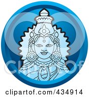 Royalty Free RF Clipart Illustration Of A Blue Indian God 2 by Lal Perera