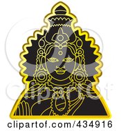 Royalty Free RF Clipart Illustration Of A Golden Indian God 2 by Lal Perera