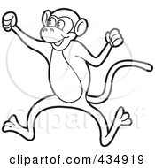 Royalty Free RF Clipart Illustration Of An Outlined Monkey 1