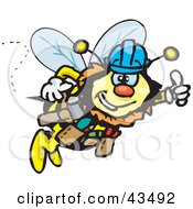 Poster, Art Print Of Honey Bee Character Construction Worker Wearing A Hardhat