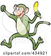 Poster, Art Print Of Green Monkey Holding A Banana