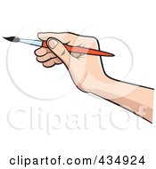 Poster, Art Print Of Artists Hand Holding A Paintbrush