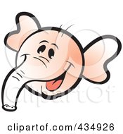 Royalty Free RF Clipart Illustration Of A Pink Elephant Face
