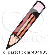 Royalty Free RF Clipart Illustration Of A Red Pencil