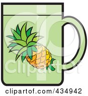 Royalty Free RF Clipart Illustration Of A Pineapple Coffee Mug by Lal Perera