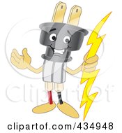 Royalty Free RF Clipart Illustration Of An Electric Plug Mascot
