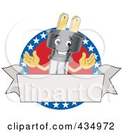 Poster, Art Print Of American Electric Plug Mascot Logo With A Blank Banner