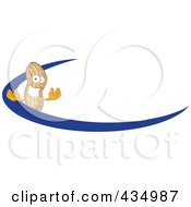 Peanut Mascot Logo With A Blue Dash