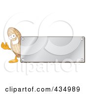 Royalty Free RF Clipart Illustration Of A Peanut Mascot Logo With A Silver Plaque