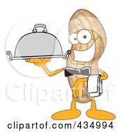 Peanut Mascot Waiter With A Platter