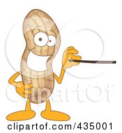 Peanut Mascot Using A Pointer Stick