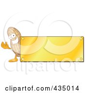 Poster, Art Print Of Peanut Mascot Logo With A Gold Plaque