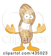 Royalty Free RF Clipart Illustration Of A Peanut Mascot by Toons4Biz