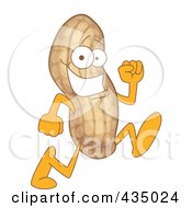 Royalty Free RF Clipart Illustration Of A Peanut Mascot Running by Mascot Junction