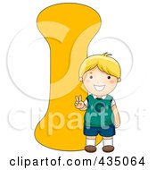 Poster, Art Print Of Kid Letter I With A Little Boy