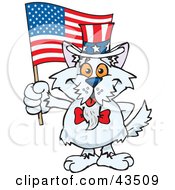 Poster, Art Print Of Patriotic Uncle Sam Terrier Waving An American Flag On Independence Day