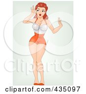 Royalty Free RF Clipart Illustration Of A Retro Pinup Woman With A Snooping Expression