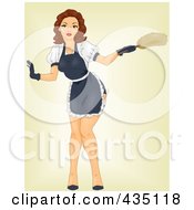 Royalty Free RF Clipart Illustration Of A Retro Pinup Woman Maid Bending Over