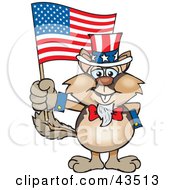 Poster, Art Print Of Patriotic Uncle Sam Chipmunk Waving An American Flag On Independence Day