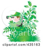 Poster, Art Print Of Army Man Hiding In Plants And Using Binoculars