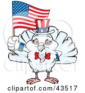 Poster, Art Print Of Patriotic Uncle Sam Dove Waving An American Flag On Independence Day