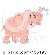 Cartoon Pink Elephant Spraying