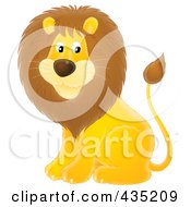 Royalty Free RF Clipart Illustration Of A Cute Male Lion by Alex Bannykh