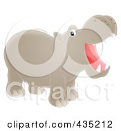 Royalty Free RF Clipart Illustration Of A Hollering Hippo by Alex Bannykh