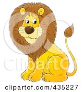 Royalty Free RF Clipart Illustration Of A Cartoon Cute Male Lion