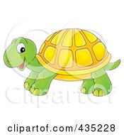 Royalty Free RF Clipart Illustration Of A Cartoon Cute Tortoise