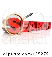 Poster, Art Print Of 3d Magnifying Glass Over The Red Word Search
